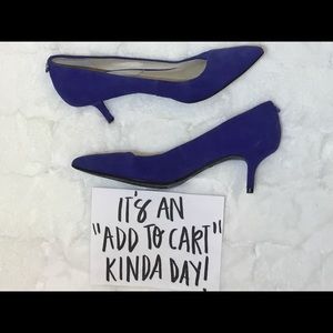Michael Michael Kors Flex Kitten Blue Suede Heels